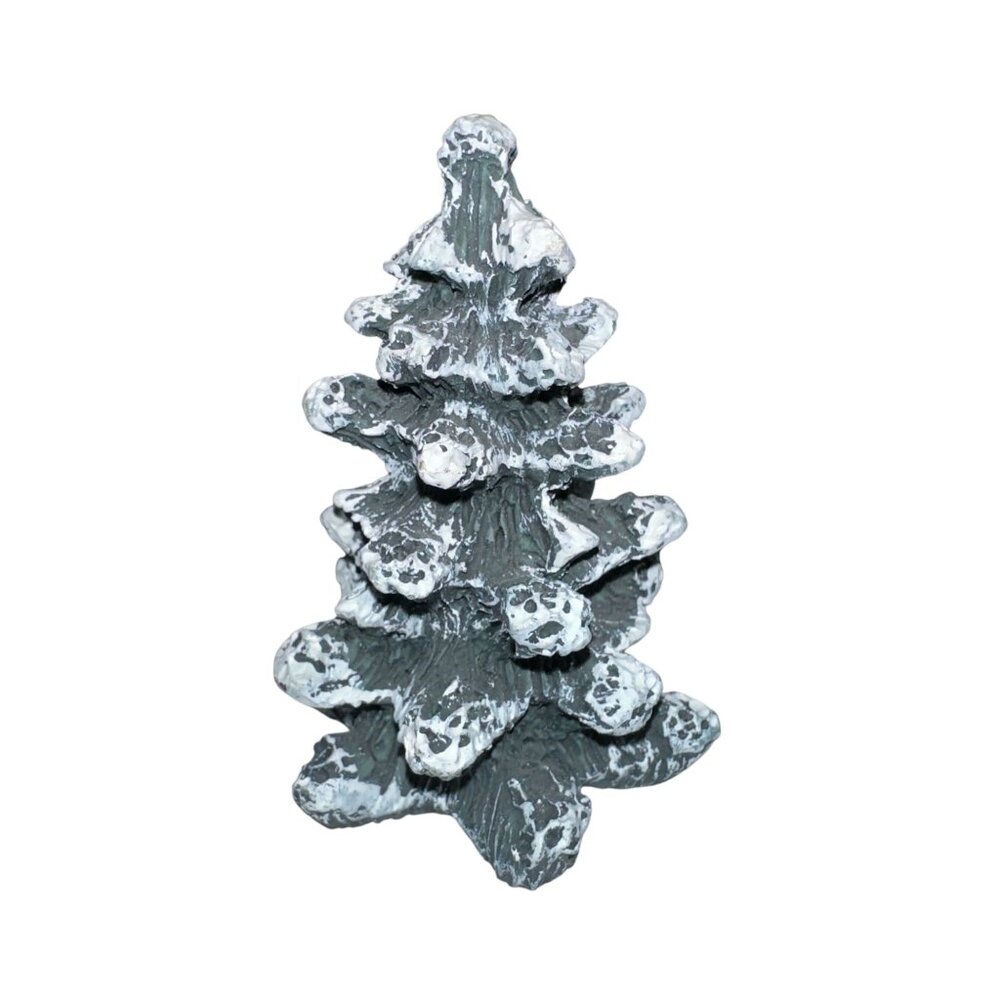 Vintage 1995 Village Square Pine Tree Covered in Snow Mervyns Christmas Holiday